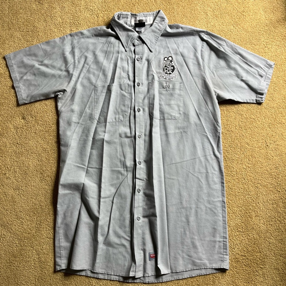 Red cap vintage rat fink work shirt